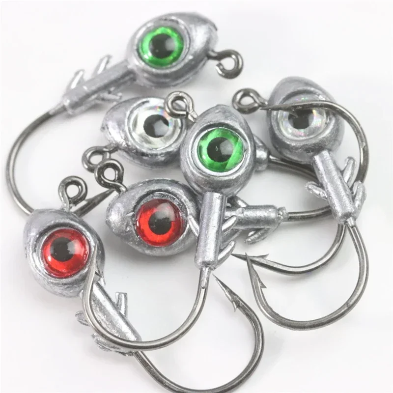 5 unids/lote anzuelos con cabeza de plomo anzuelos de ojos grandes 5g/7g/10g/14g anzuelos de pesca anzuelo de púas de acero alto en carbono accesorios de pesca - imagen 4