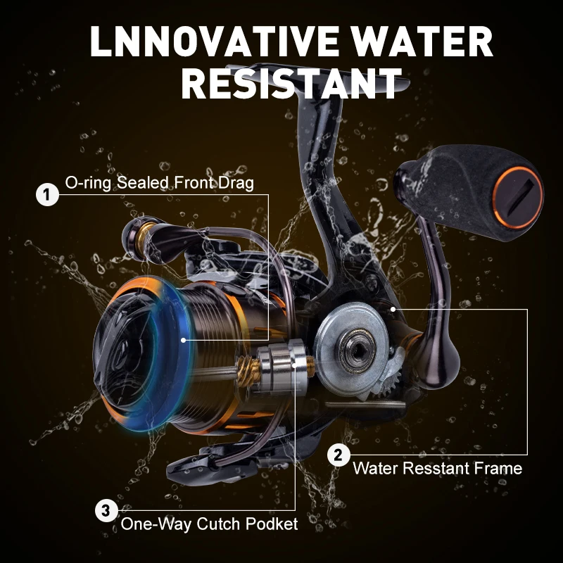 Kingdom Micro FLY carrete de pesca giratorio 1000 2000 3000 8 + 1BB 5,2: 1 carretes de pesca de agua salada equipo de pesca de carpa aparejos - imagen 5