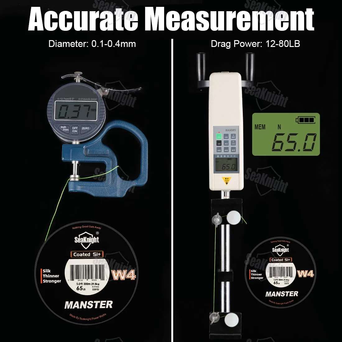 2025 SeaKnight NUEVA Línea Serie W4 Potencia de línea trenzada de 4 hebras 12-80LB 300M/500M 0,4 # -6.0 #   Línea de pescado de lubina fuerte X4 PE - imagen 5