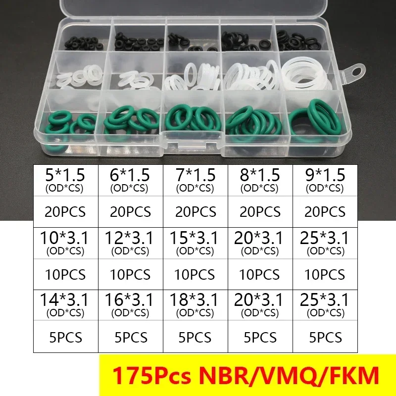 175Pcs NBR WVMQ FKM