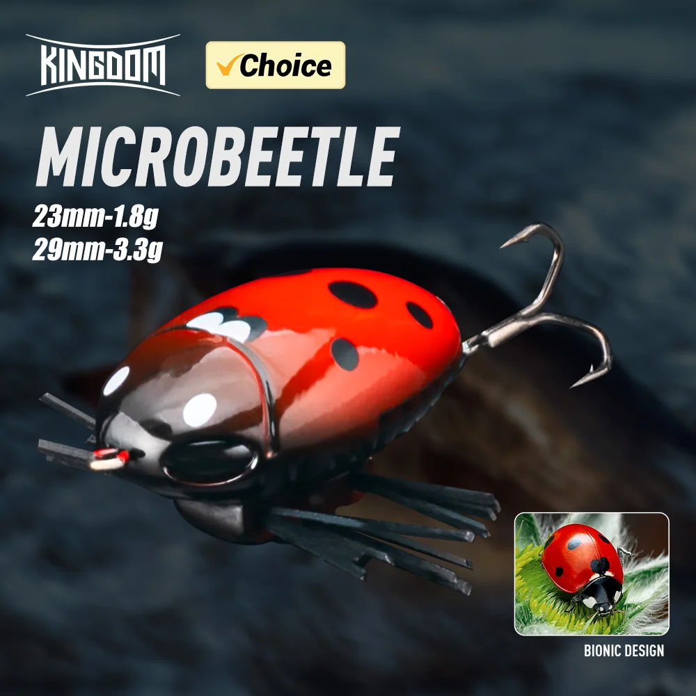 Cebo de pesca de insectos Kingdom 23mm 1,8g 29mm 3,3g Wobblers duros flotantes Topwater Swimbait pintura de insectos reales señuelo para lubina