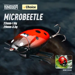 Cebo de pesca de insectos Kingdom 23mm 1,8g 29mm 3,3g Wobblers duros flotantes Topwater Swimbait pintura de insectos reales señuelo para lubina