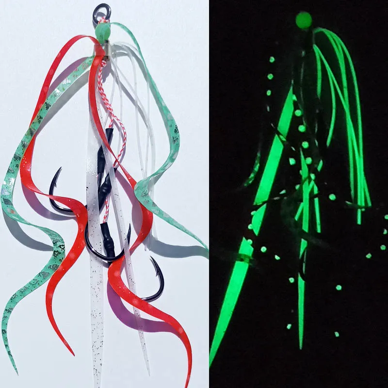 Señuelo de pesca colorido con efecto brillante para la pesca nocturna