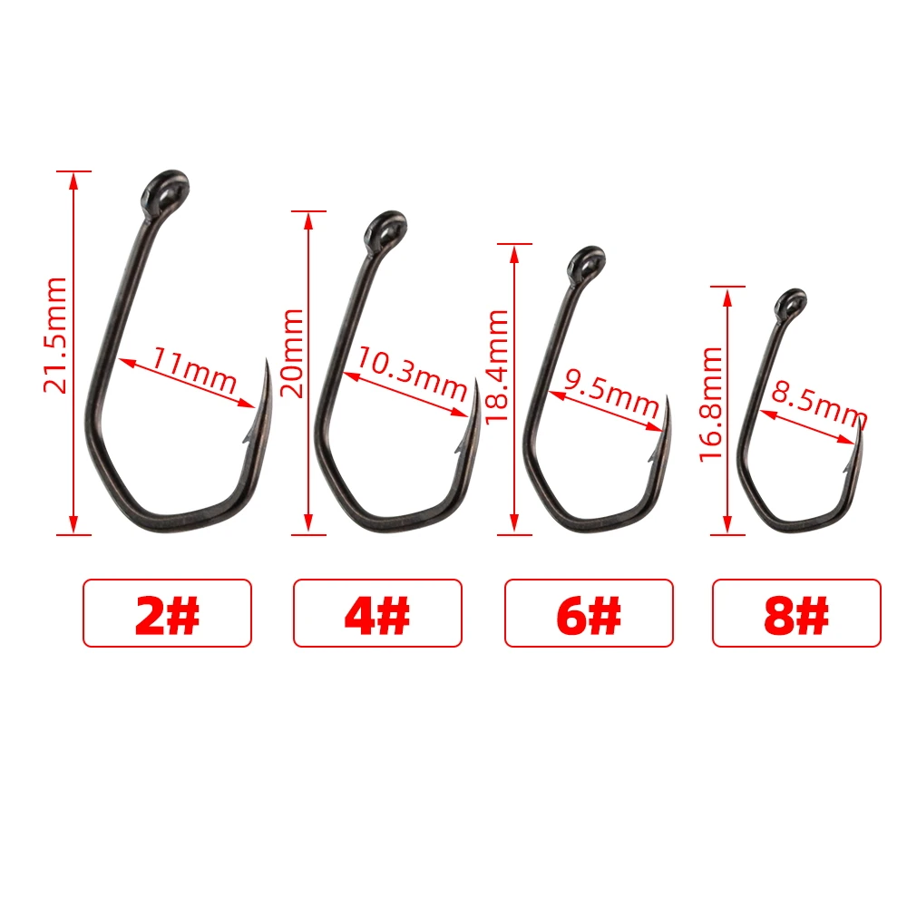 Anzuelos garra con púas 8019 – Acero alto carbono y PTFE para carpa - imagen 3
