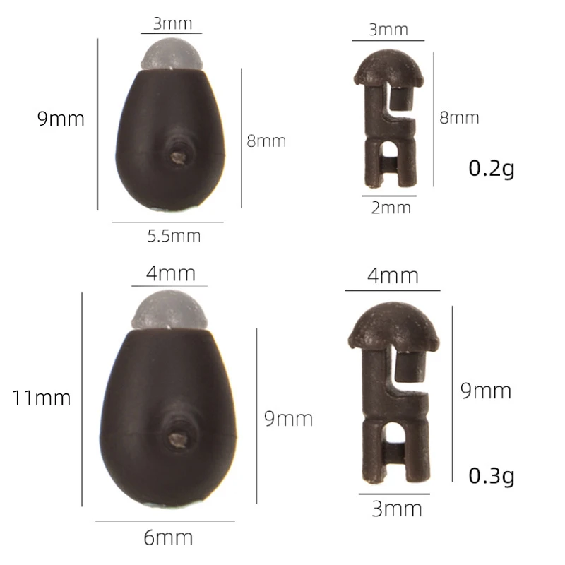 Cuentas de cambio rápido para pesca de carpa, alimentador, longitud de anzuelo, equipo de choque instantáneo, 40 piezas S/L - imagen 2