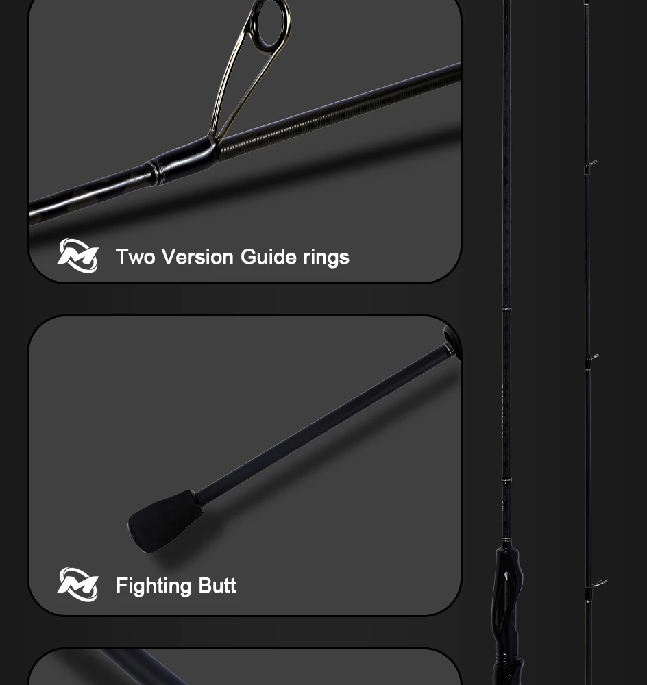 Experiencia El rendimiento de pesca mejorado con nuestros innovadores anillos de guía y el diseño de la lucha contra el trasero