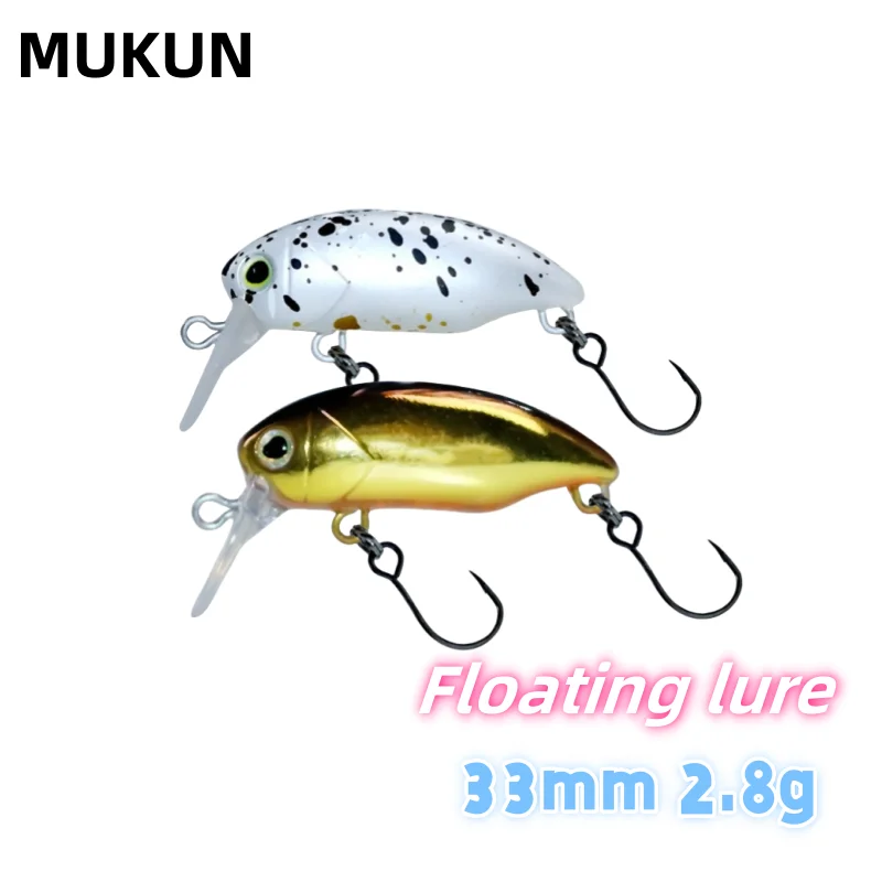 MUKUN 3,3 cm 2,8g manivela flotante señuelo de trucha señuelo de pesca cebo Artificial Crankbaits pesca para lubina perca área de trucha