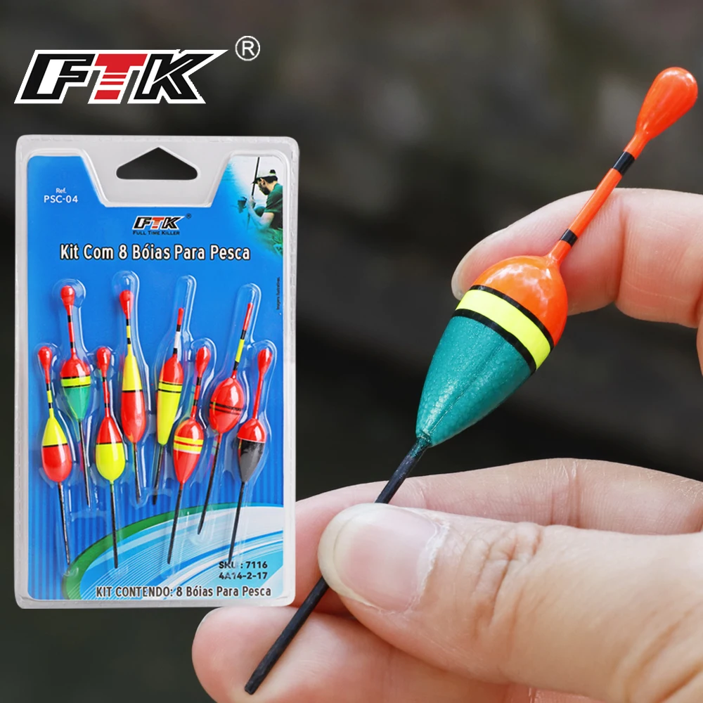 FTK 8 unids/lote juego de flotadores de pesca tamaño mixto Color espuma flotador boya Bobber para accesorios de pesca equipo de pesca aparejos de pesca - imagen 4