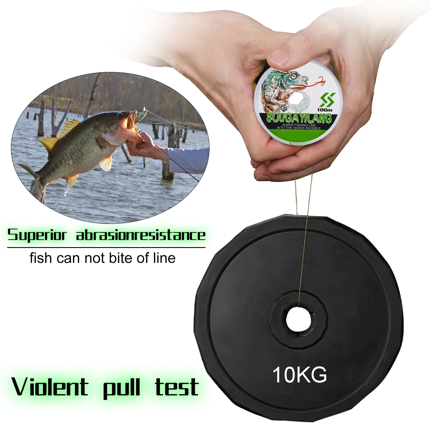 Sougayilang-sedal de pesca de nailon superfuerte de 1000M, hilo de pesca de monofilamento de alta calidad, abrasión, línea Fishi japonesa, fregadero de fluorocarbono 5-30LB - imagen 4