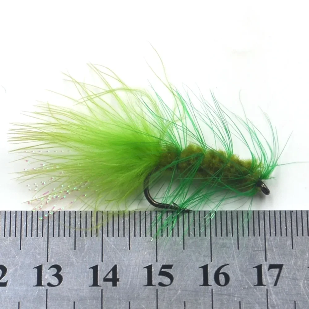 MNFT Bugger trucha con flashabou y cola lanuda para mosca dry - imagen 3