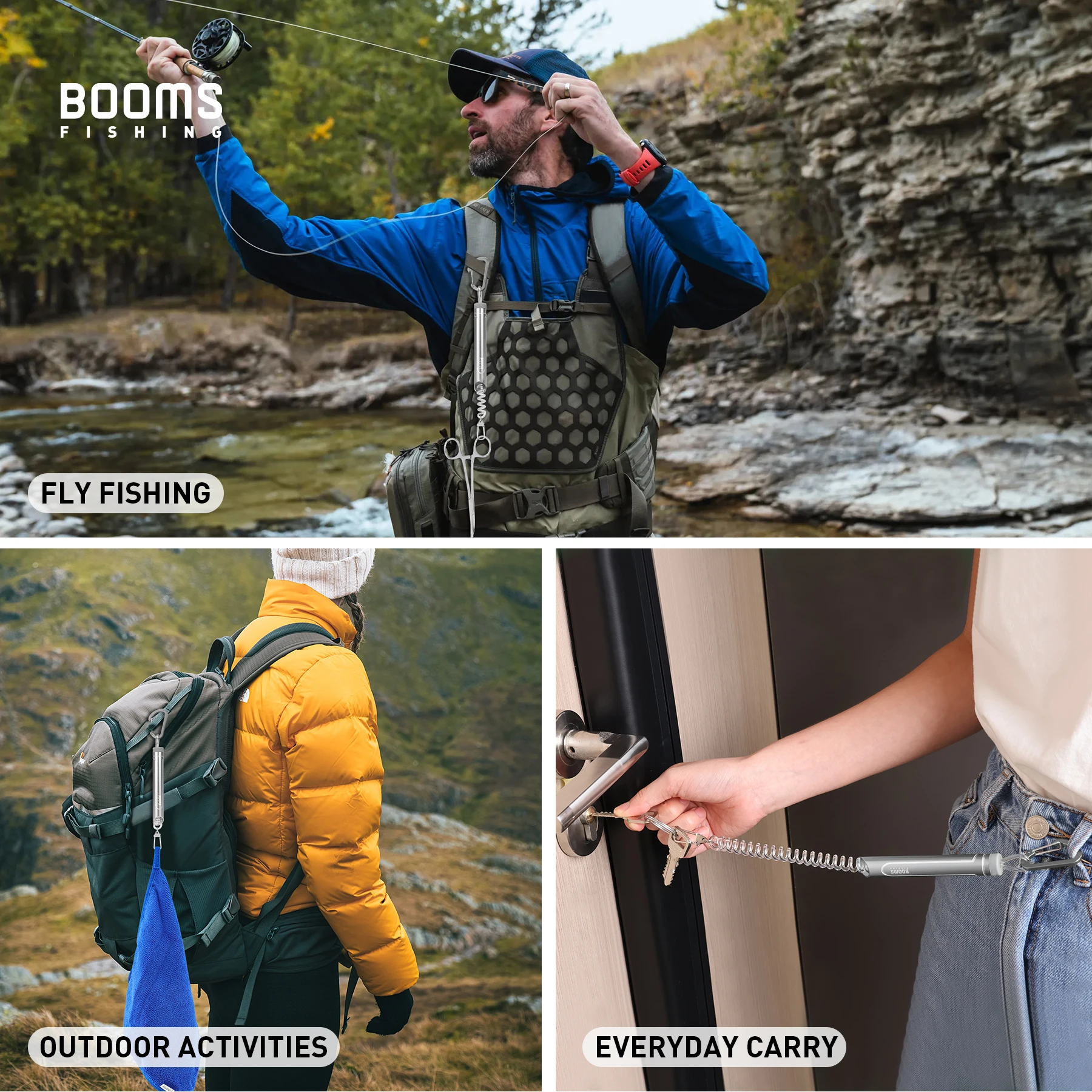 Booms Fishing-cordón en espiral de tubo T09, herramienta de cordón de pesca retráctil, cordón de bobina para pesca con mosca, Camping, mochilero al aire libre - imagen 5