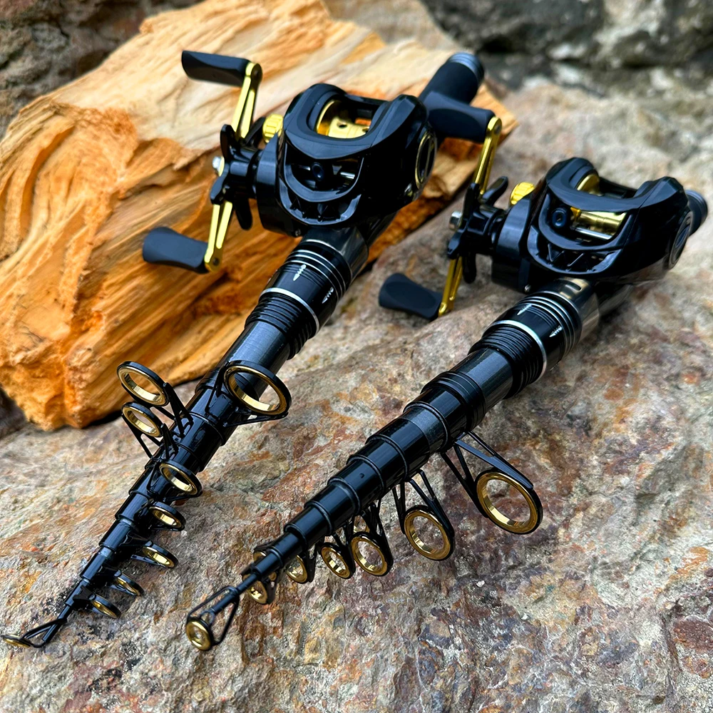 Señuelo de viaje de carbono ultraligero de 1,5-2,4 m, carrete de pesca Baitcasting, arrastre máximo de 8KG, Combo de carpa, Lucio, trucha, accesorios de pesca - imagen 2