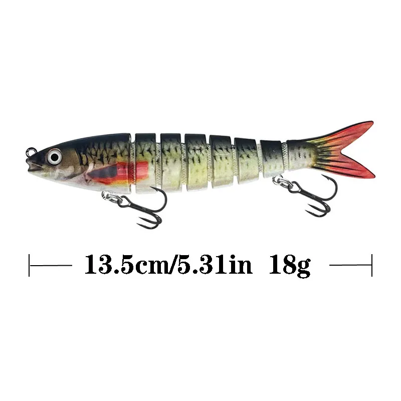 Pike Wobbler 13,5 cm 18g – Swimbait multiarticulado para lucio