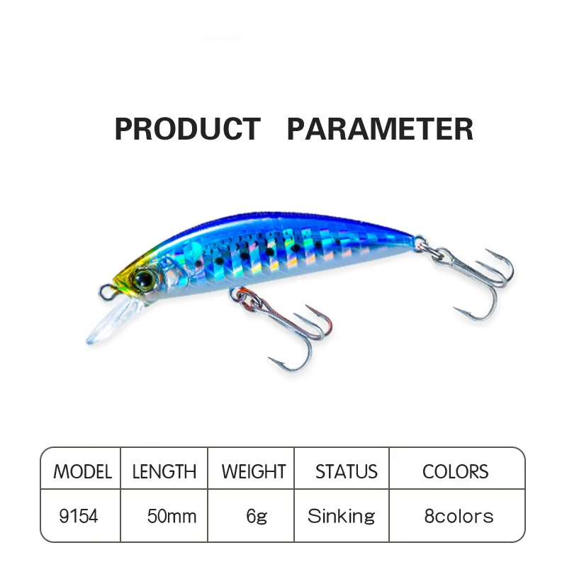 ​ ​ ​ ​ ​ ​ ​ ​ ​ ​ ​ ​ ​ ​ ​ ​ ​ ​ ​ ​ ​ ​ ​ ​ ​ ​ ​ ​ ​ ​ ​ ​ ​ ​ ​ ​ ​ ​ Nuevo producto, cebo duro con boca de caballo, boca deformada, 50mm, 6g, agua dulce, agua de hundimiento lento - imagen 3