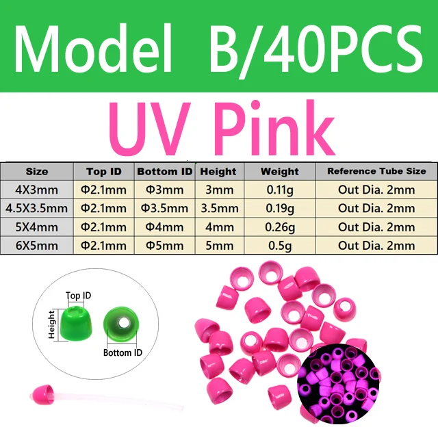 B 40PCS UV Pink