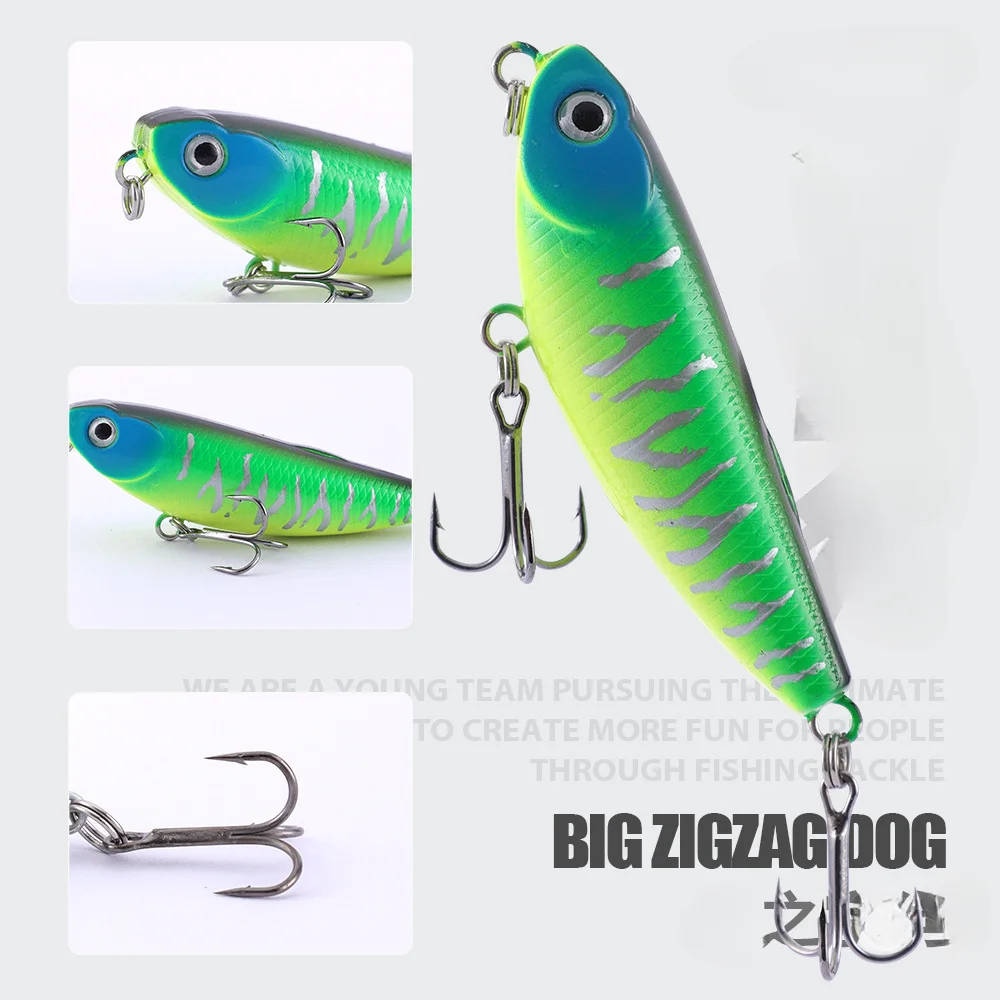 Señuelo de Pesca de lápiz flotante, 1 piezas, 5cm, 5,5g, señuelos duros para perros de agua superior, cebos Wobblers, cebo duro Artificial, aparejos de Pesca - imagen 2