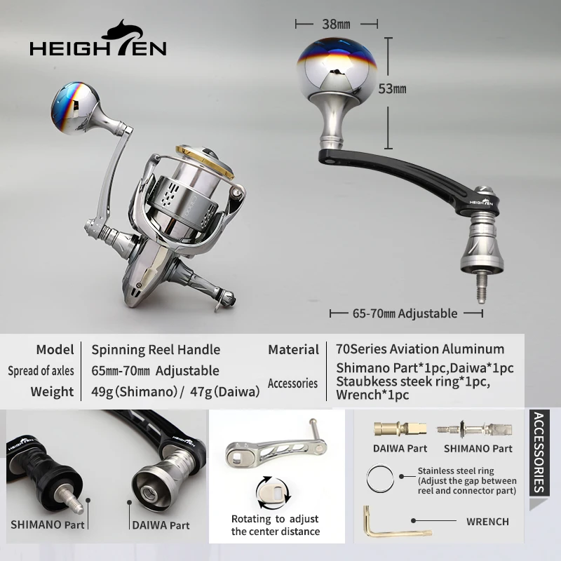 La rueda giratoria HEIGHTEN de un solo batido de 65 mm se puede transformar en 70 mm con pastilla de agarre redondo, accesorios de modificación de 38 mm - imagen 4