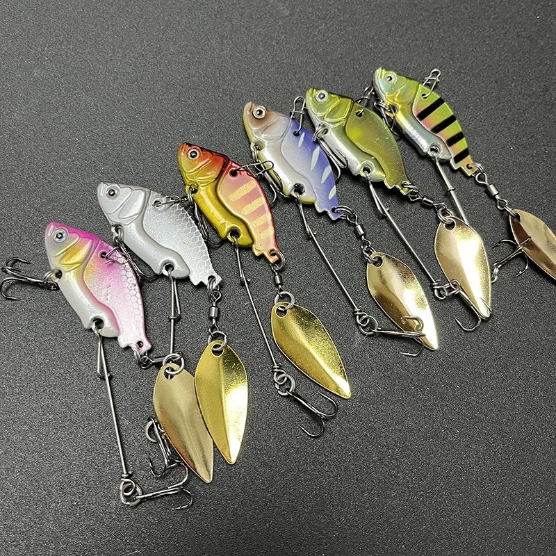 Señuelo de Pesca con vibración, cebo giratorio de Metal de plomo, Wobbler, VIB, Artificial, cuchara giratoria, Swimbait para lubina, 13,6g, 44mm - imagen 3