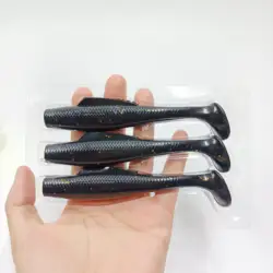 DUODUOYU-cebo suave flotante TPR, 3 uds., 120mm/13,5g, señuelo de pesca con cola en T grande, cebo de plástico suave, cola de paleta, aparejos de gusano suave