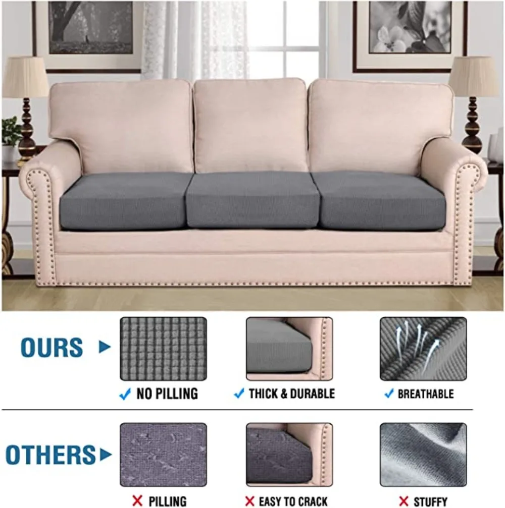 Fundas de cojín de sofá de Jacquard elásticas, fundas de sofá para sillas, fundas de cojín para asiento, Protector de cojín para reemplazo de 1-2-3 plazas - imagen 5