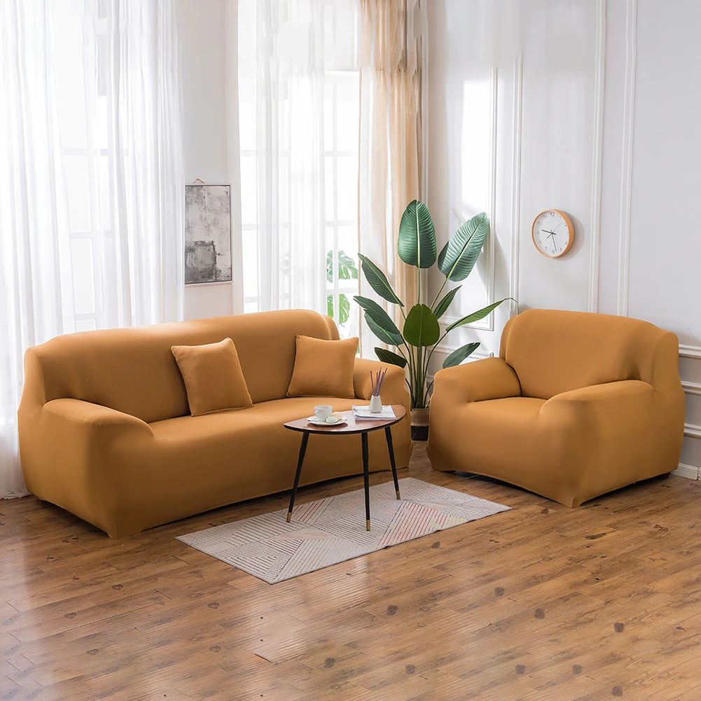 Fundas de sofá elásticas de Color sólido para sala de estar, cubiertas gruesas de esquina seccional, funda de sofá en forma de L, necesita comprar 2 piezas