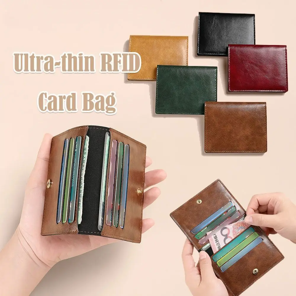 Bolsa para tarjetas de crédito ultrafina Simple, tarjetero RFID con múltiples ranuras para tarjetas, tarjetero para licencia de conducir, mujeres y hombres - imagen 3