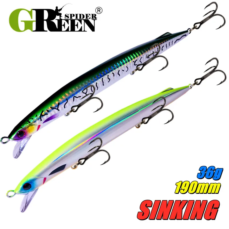 GREENSPIDER Jerkbait lubina atún señuelo duro arrastre
