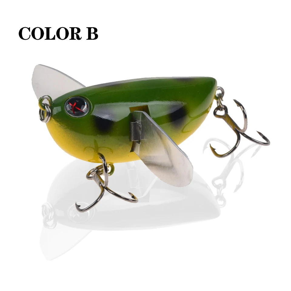 ALASICKA-anzuelos de cebo de superficie de curricán Artificial de plástico, ala dorada, señuelo depredador giratorio, suministros de pesca de lubina de agua dulce de mar - imagen 5