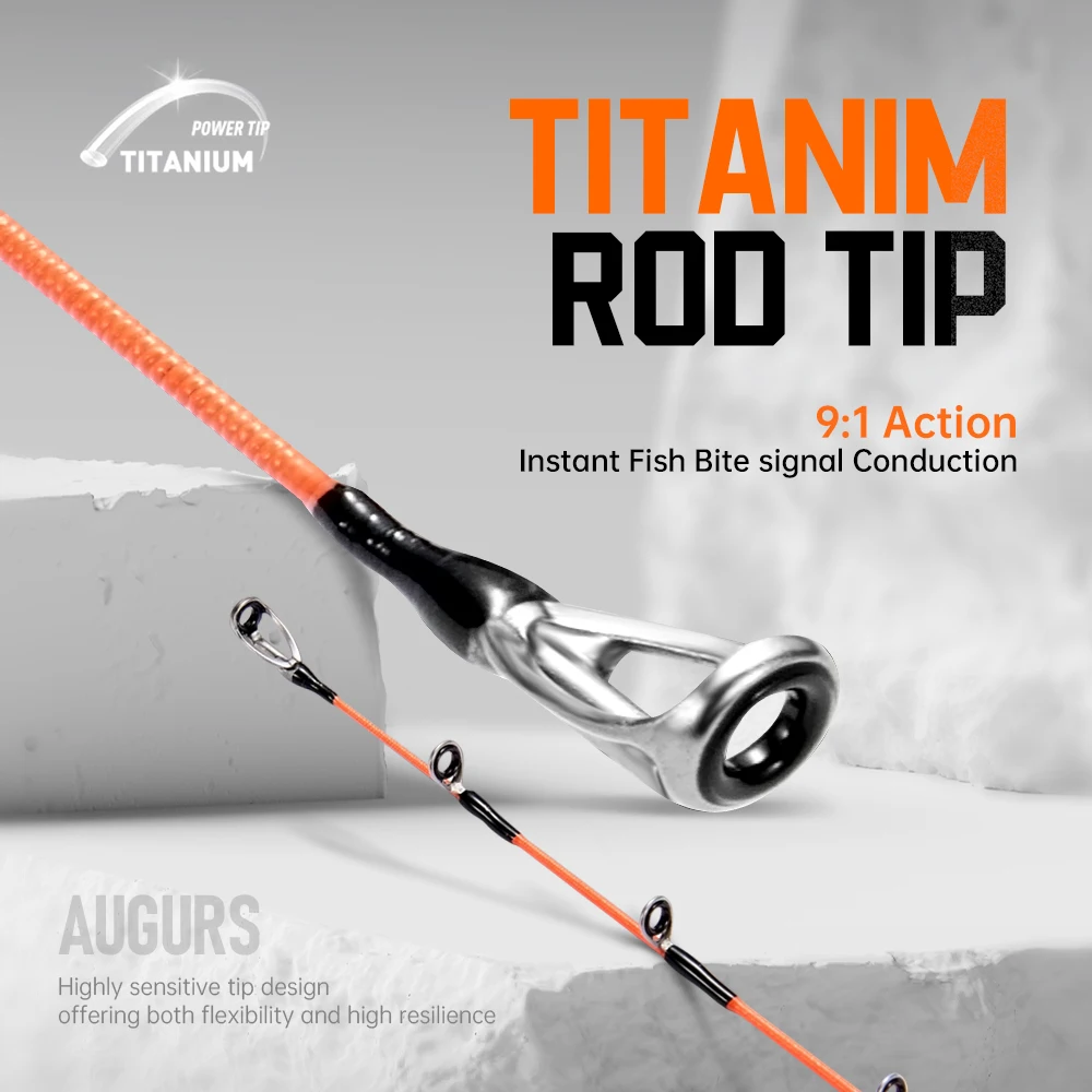 Caña de pescar de mar SOLOKING AUGURS para pulpo, caña de pescar de calamar, punta de Tianium, anillo guía Fuji, sepia, caña de pescar ligera - imagen 3