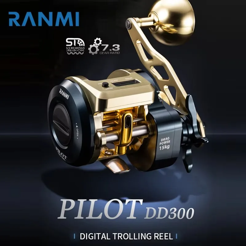 Carrete de pesca Digital RYOBI RANMI PILOT DD300 retroiluminación para LED de alta precisión mano derecha e izquierda para pesca en agua salada - imagen 2