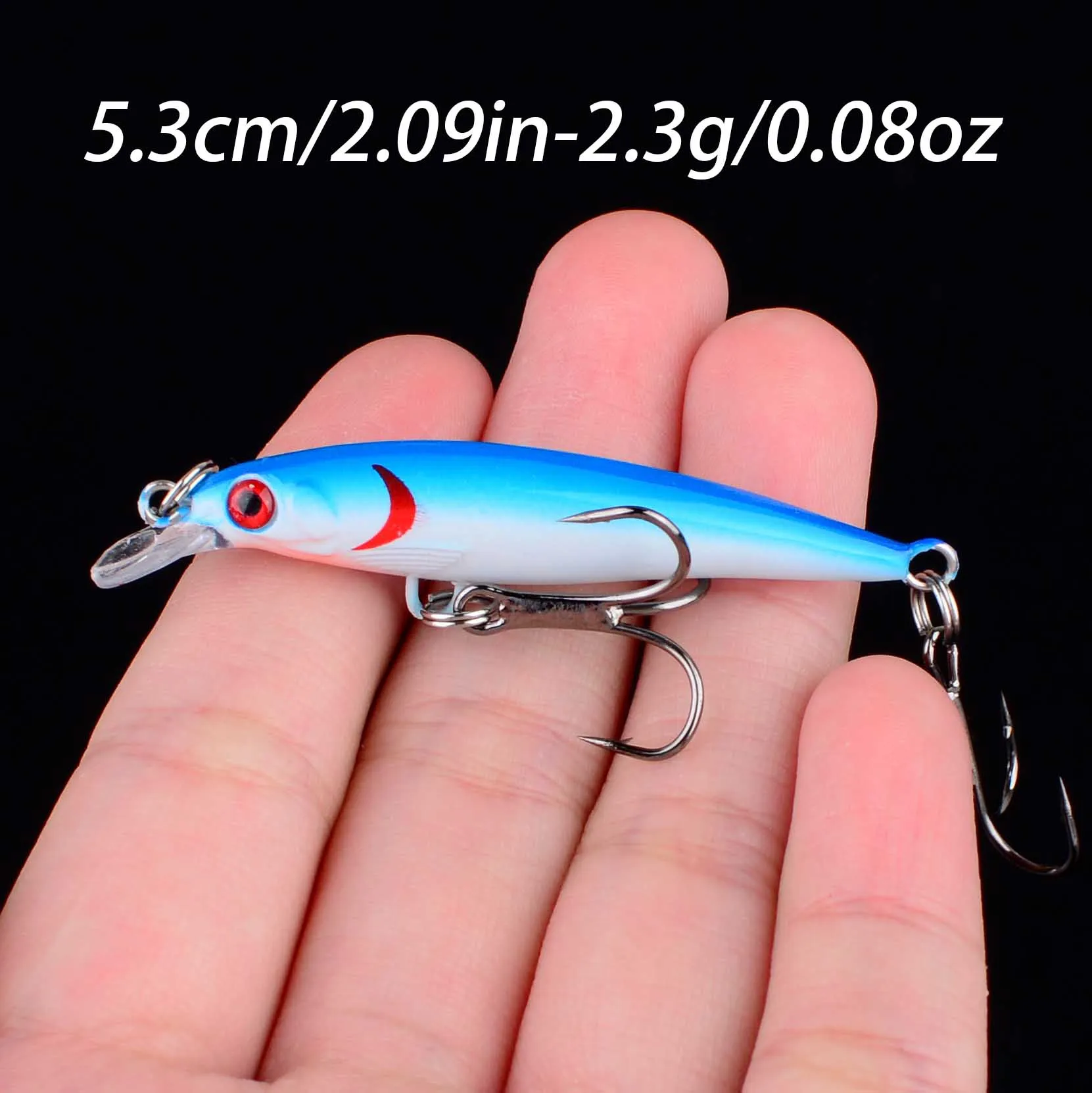 Señuelos de pesca Minnow, ojos 3D, Crankbait Wobbler, cebo duro de plástico Artificial, aparejos de pesca, 1 ud. - imagen 3