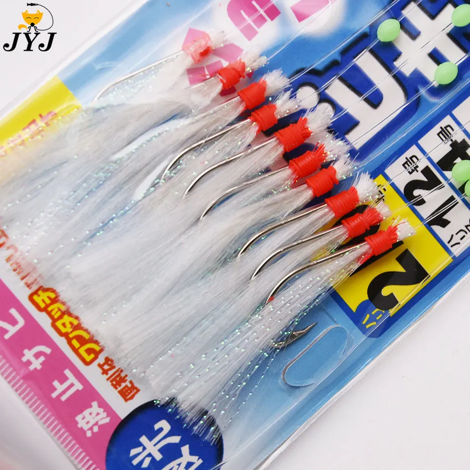 Sabiki-aparejo láser para caballa, sardina, arenque de ojo rojo, maasbanquero y Sábalo, señuelo sabiki vertical de aguas profundas, 2 bolsas, 10 ganchos - imagen 5