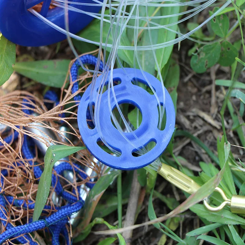 Lawaia-red de pesca con anillo de aluminio de aleación, aparejos de red de pesca de varios tamaños, línea trenzada, redes de pesca con colgante de acero - imagen 5