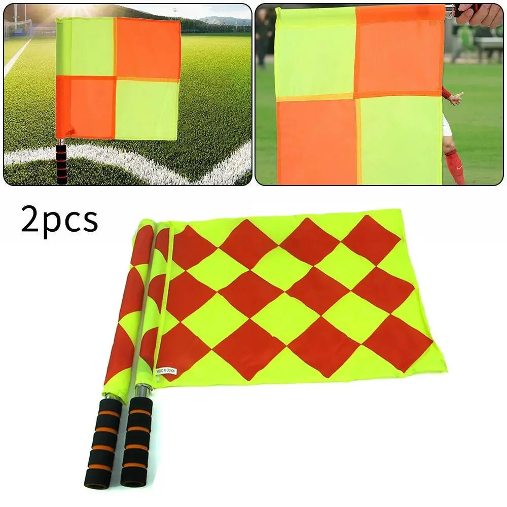 2 banderas de entrenamiento de fútbol de piezas, conjunto de banderas de lujo de árbitro, banderas de árbitro de entrenamiento de Rugby y Hockey, artículos deportivos - imagen 2