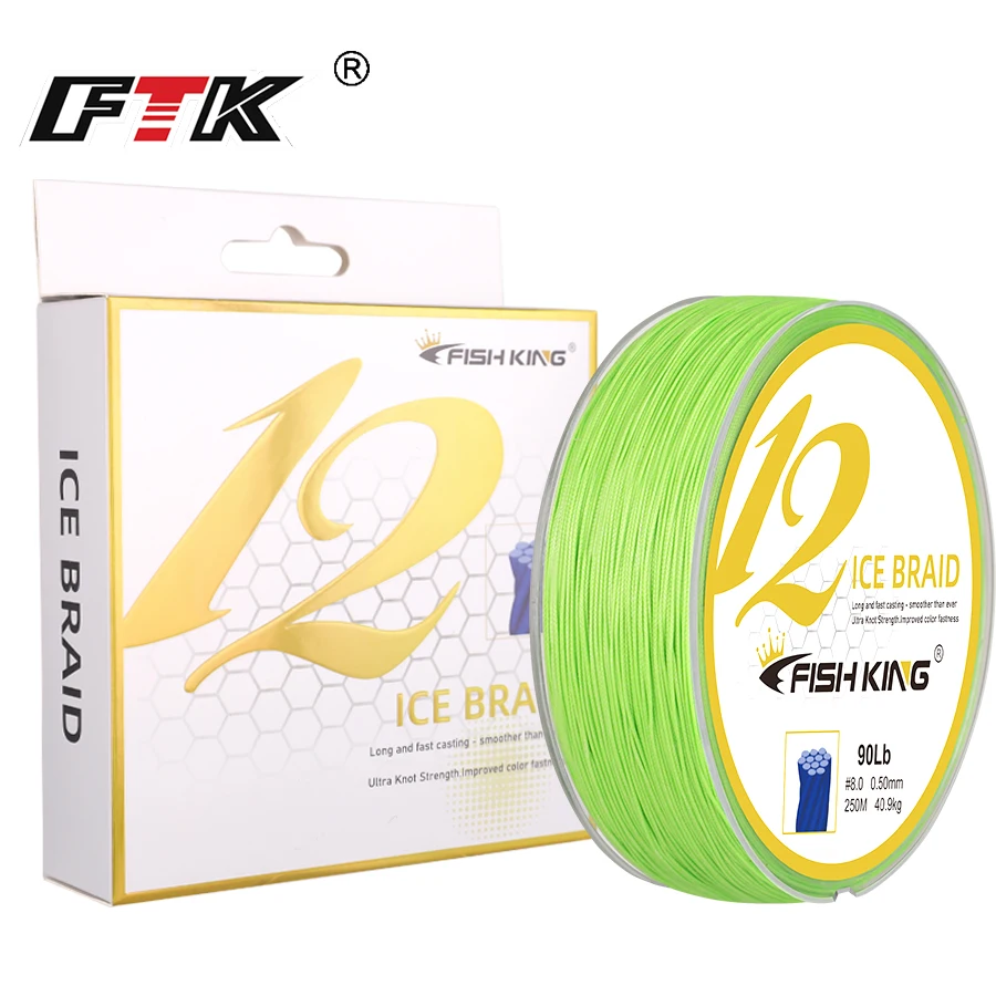 FTK-sedal de pesca trenzado de 12 hebras, 15LB-120LB, línea de PE Dyneema, 100M, 150M, 300M, alambre de pesca con señuelo de 0,14mm-0,60mm - imagen 3