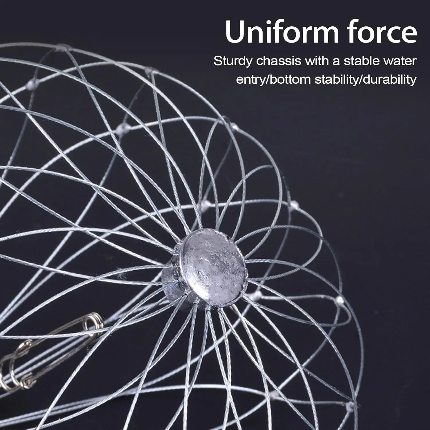 Jaula de pesca automática de 50/70cm, alambre de acero inoxidable duradero, jaula abierta y cerrada para camarones y cangrejos, accesorios portátiles para pesca al aire libre - imagen 4