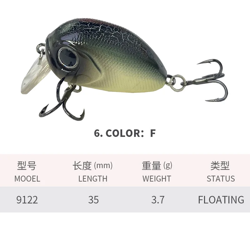 Nuevo Crankbait 35MM/3,7G cebo falso biónico Rock flotante Sub cebo Micro Material cebo señuelo de pesca - imagen 5