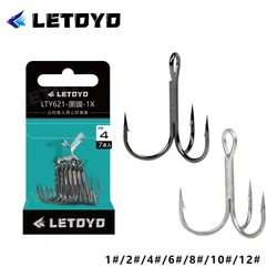 LETOYO Anzuelos Triples Acero Carbono para Lucio y Black Bass