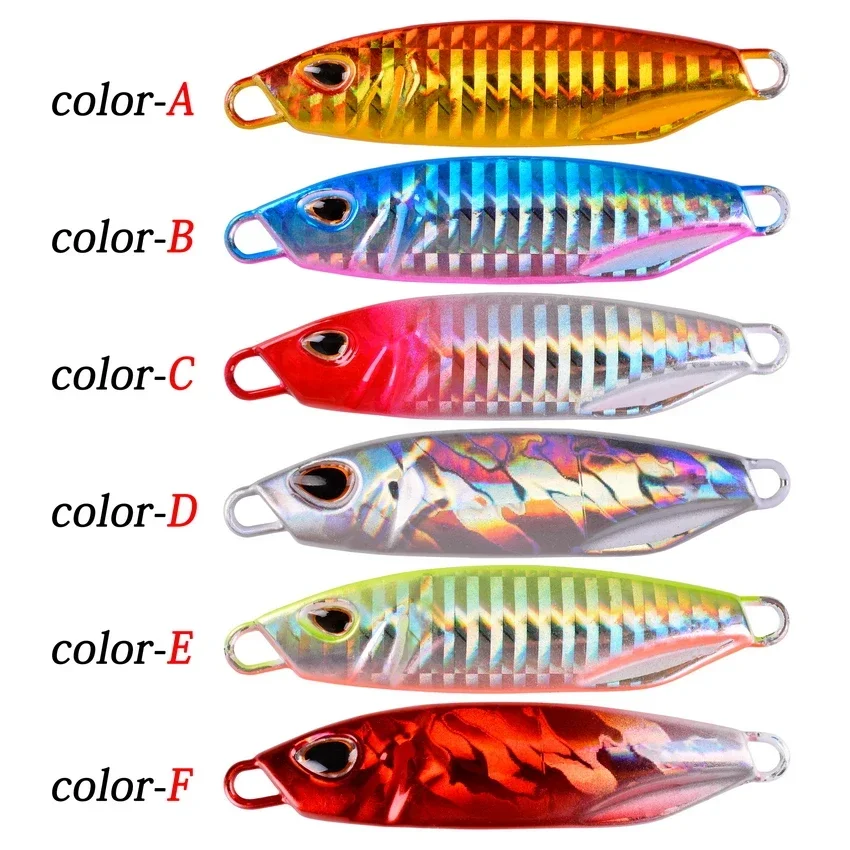 1 Uds Jig Shone cebo pesca de mar plantillas de Metal señuelo 10/15/20/30/40g agua salada Crankbait Color de atún hundimiento accesorios de cebo giratorio - imagen 3