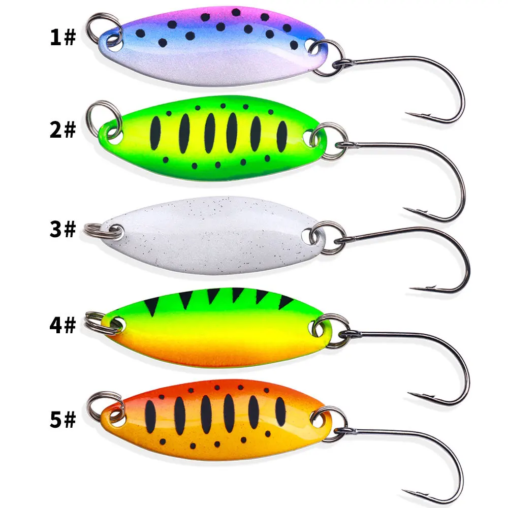 5 uds cebo para trucha cuchara de Metal señuelo de pesca Wobbler fundición Jigging accesorios de aparejos de pesca - imagen 2