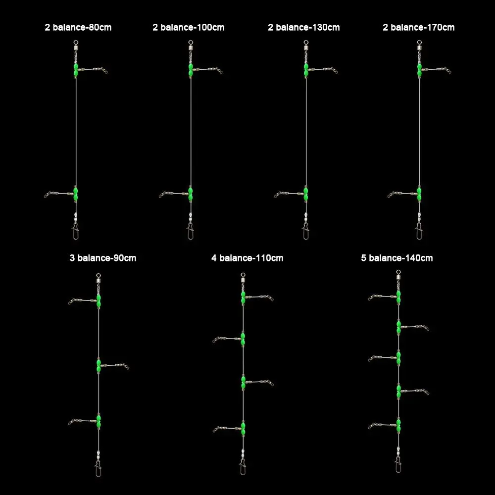 5 uds líder de pesca caliente línea líder de pesca broches giratorios puntal de conexión líder de alambre de pesca brillo nocturno plomo Snap - imagen 2