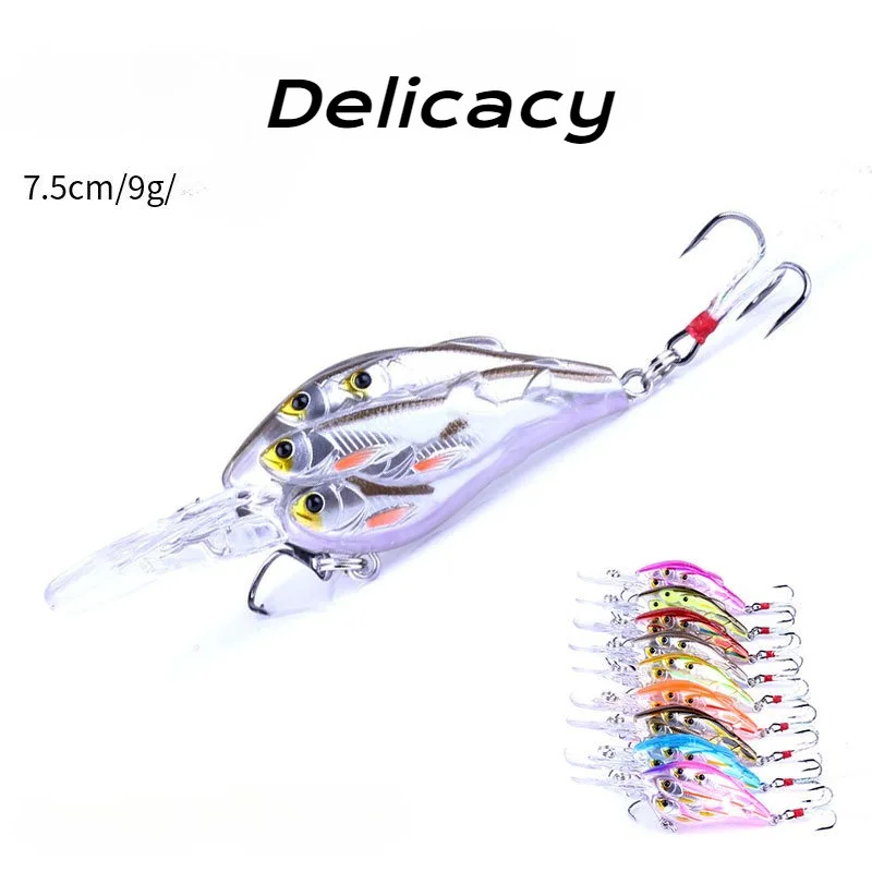 Anzuelo de plumas de pesca, 9G flotante de señuelo, cebo duro de plástico de simulación, suministros de pesca, 1 unidad - imagen 3