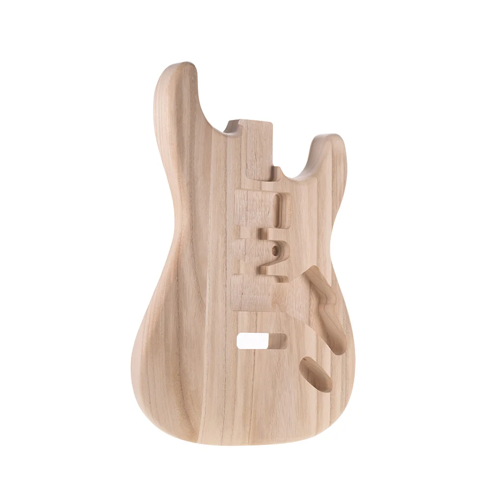 Cuerpo de guitarra de madera en blanco listo para el ensamblaje