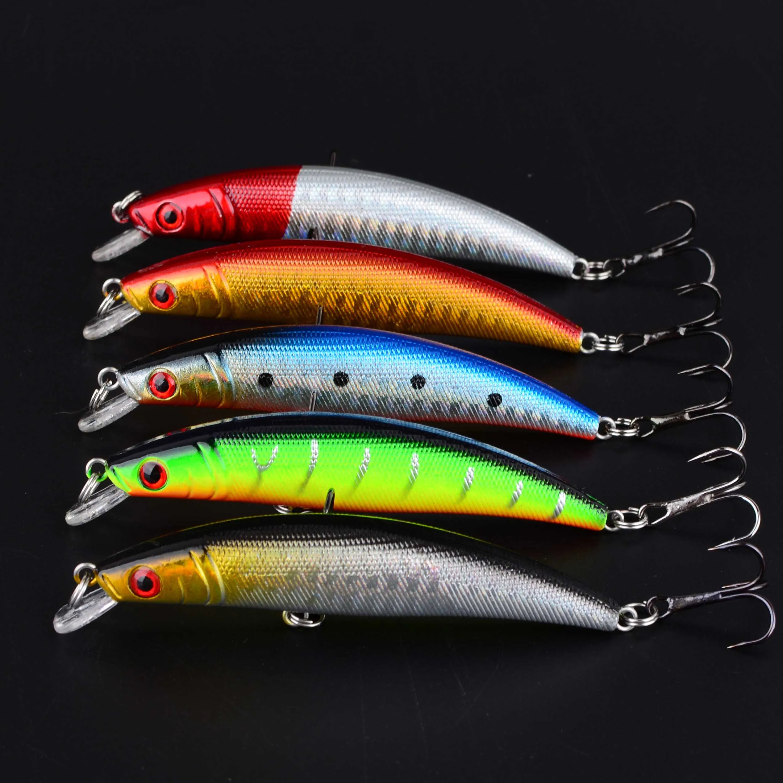 5 uds Minnow señuelo de Pesca cebo duro Wobbler Jig cebo Crankbait carpa lubina Pesca aparejos de Pesca SwimBait - imagen 5