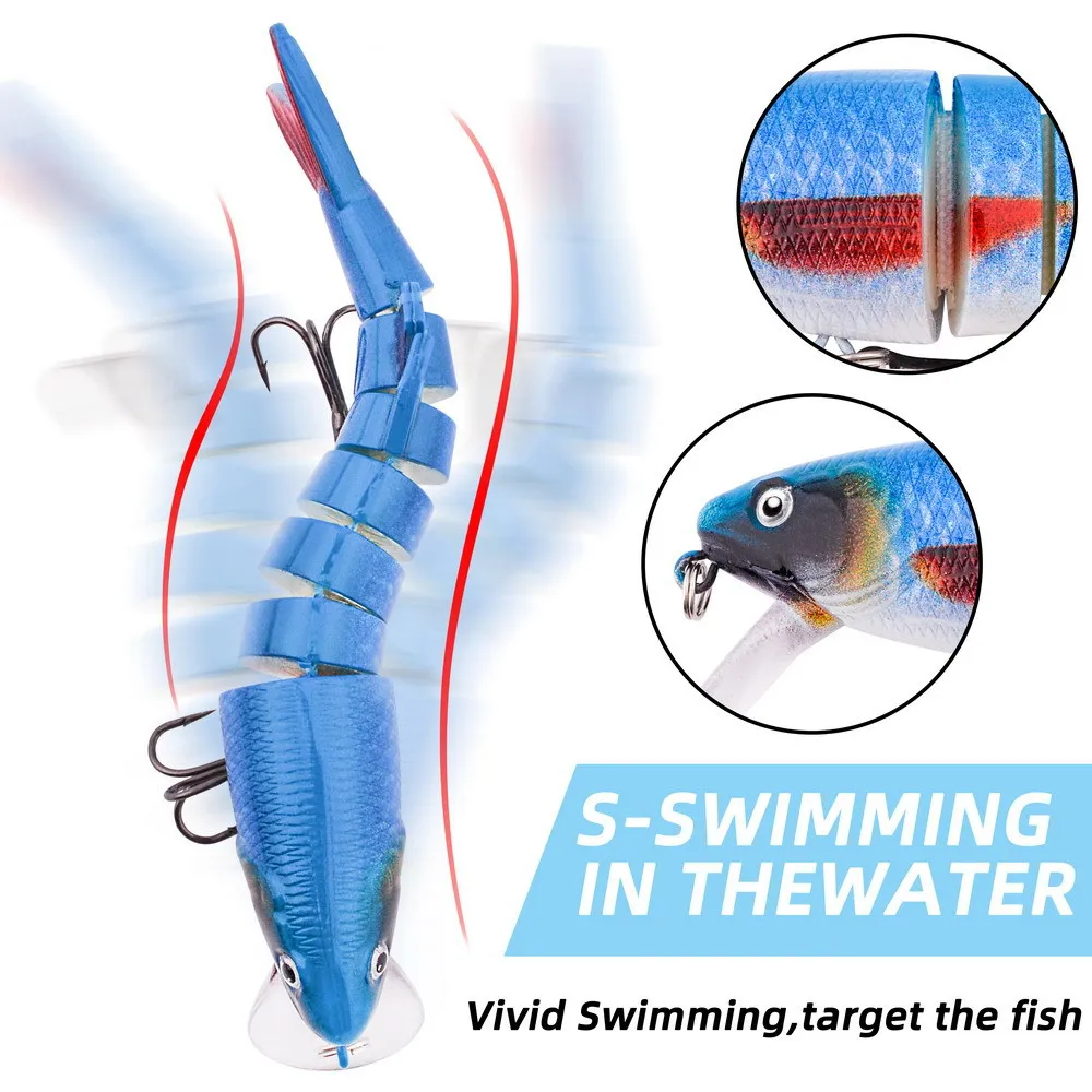 Jerkbait hundible multiarticulado con cola en T para trucha - imagen 2