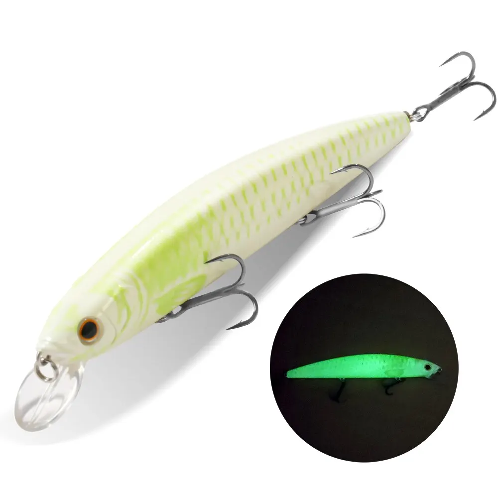 Este señuelo de pesca presenta un diseño brillante para una mejor visibilidad en condiciones de poca luz