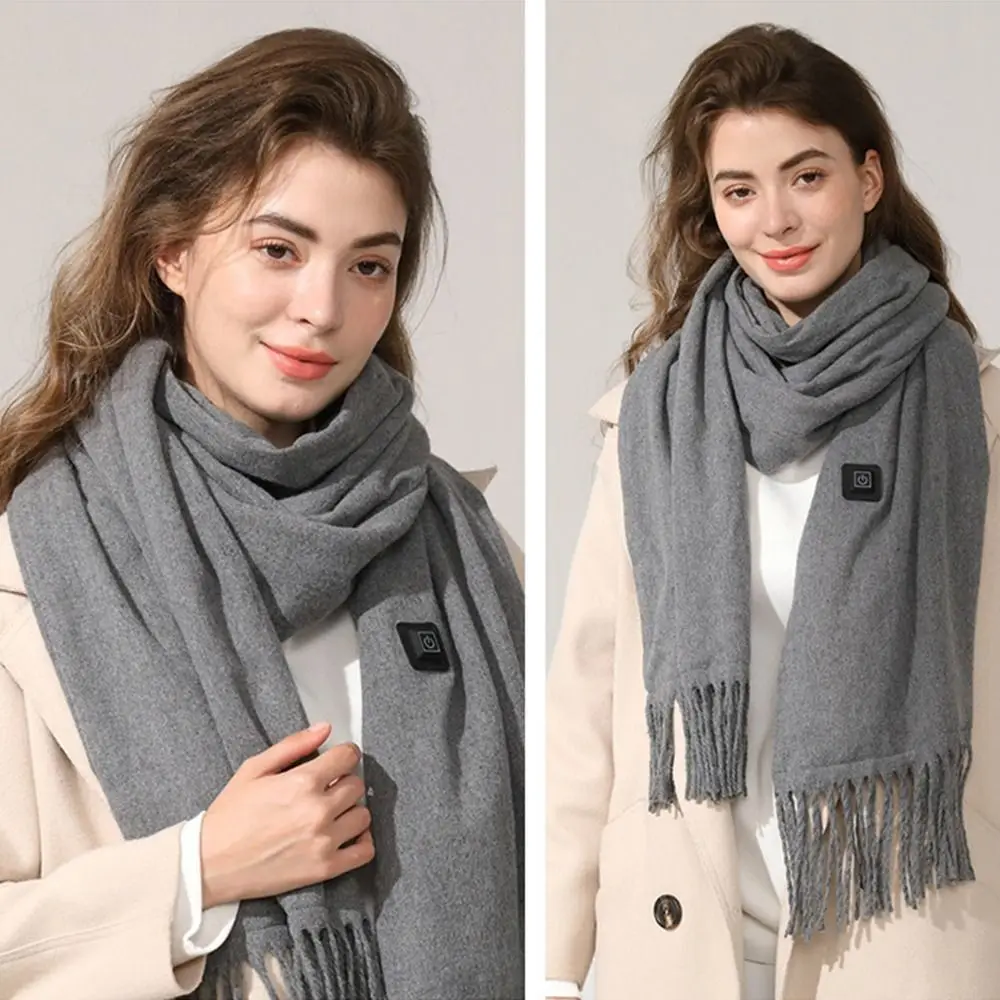 Nueva bufanda calentada eléctrica con carga USB, chal cálido Unisex recargable, calentador eléctrico de invierno con temperatura ajustable creativo - imagen 3