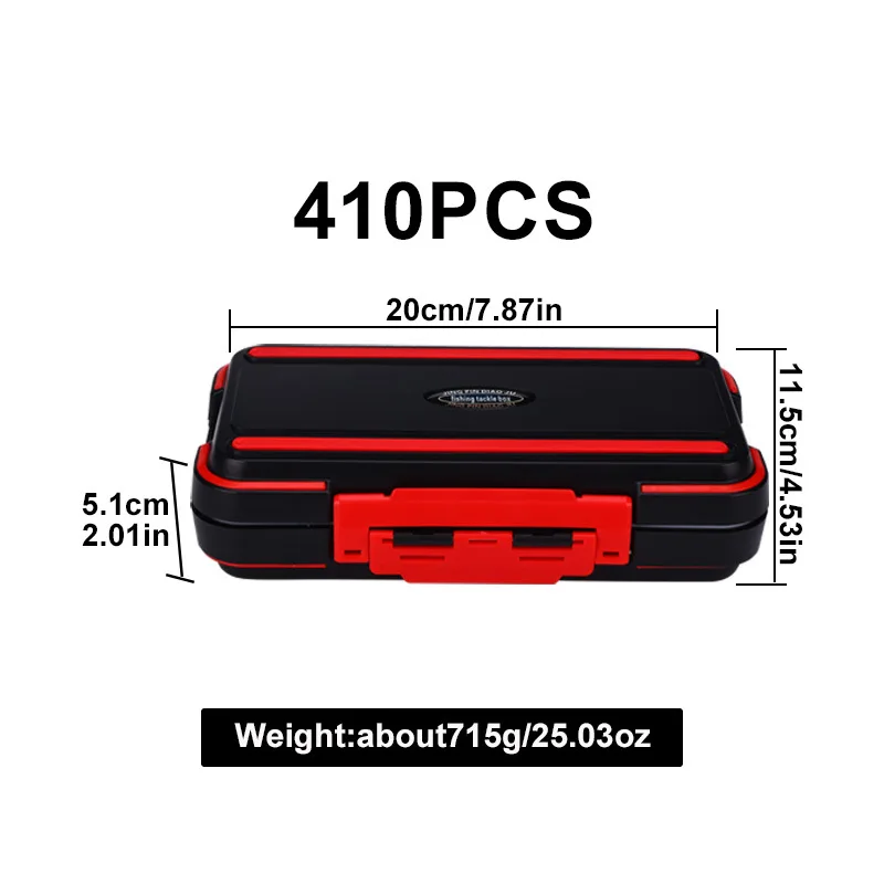 410 stuks professionele visset met visgereidoos, haken zinklood wartels voor basforel zoutwatervissen complete kunstaasset - imagen 5