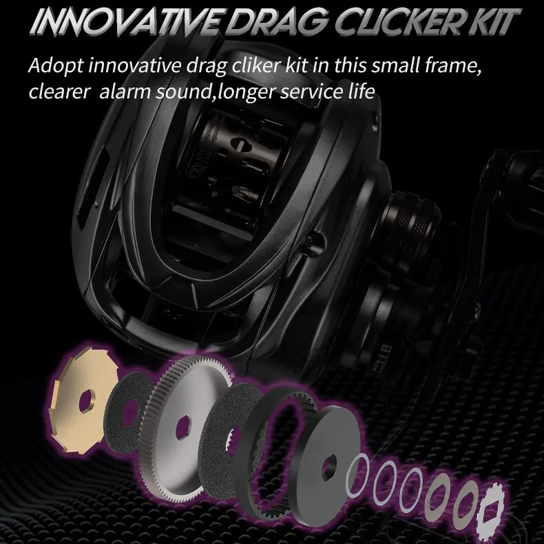 SOLOKING ACURA HICC50 136G Carrete de Baitcasting Ultra Ligero BFS Carrete de Pesca 7,1/8,1 Relación de engranaje 11 + 1BB 4KG Power Baitcaster - imagen 5