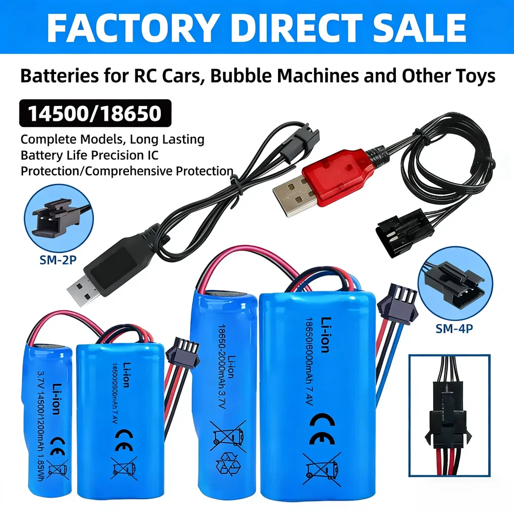 Batería Litio 3.7V 18650 con Conector para Barco RC - imagen 2